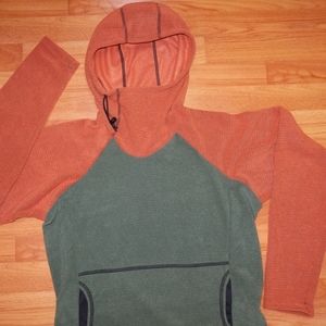 New Melanzana Micro Grid Hoodie Thyme Ochre Mens S